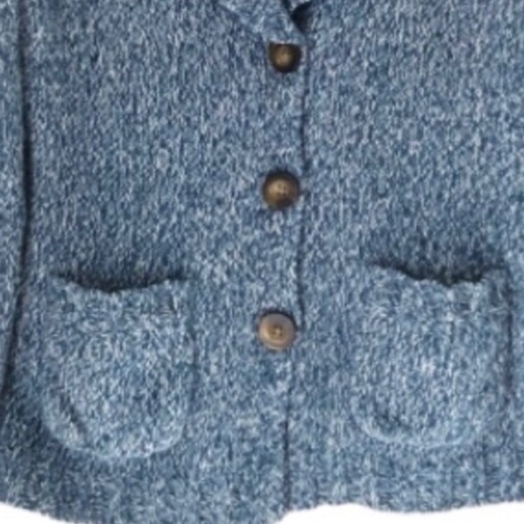 Y2K Jones New York Blue Knitted Collared Jacket With Pockets, Size Medium - Picture 13 of 16